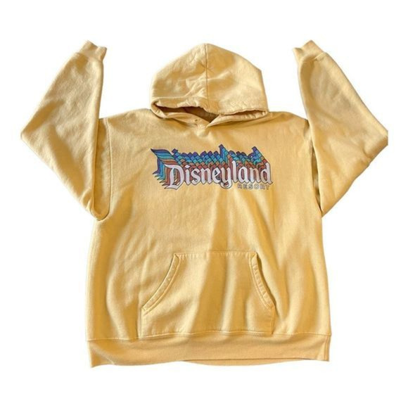 DISNEYLAND Resort Retro Hoodie 
Unisex Size Medium Yellow - Picture 1 of 5